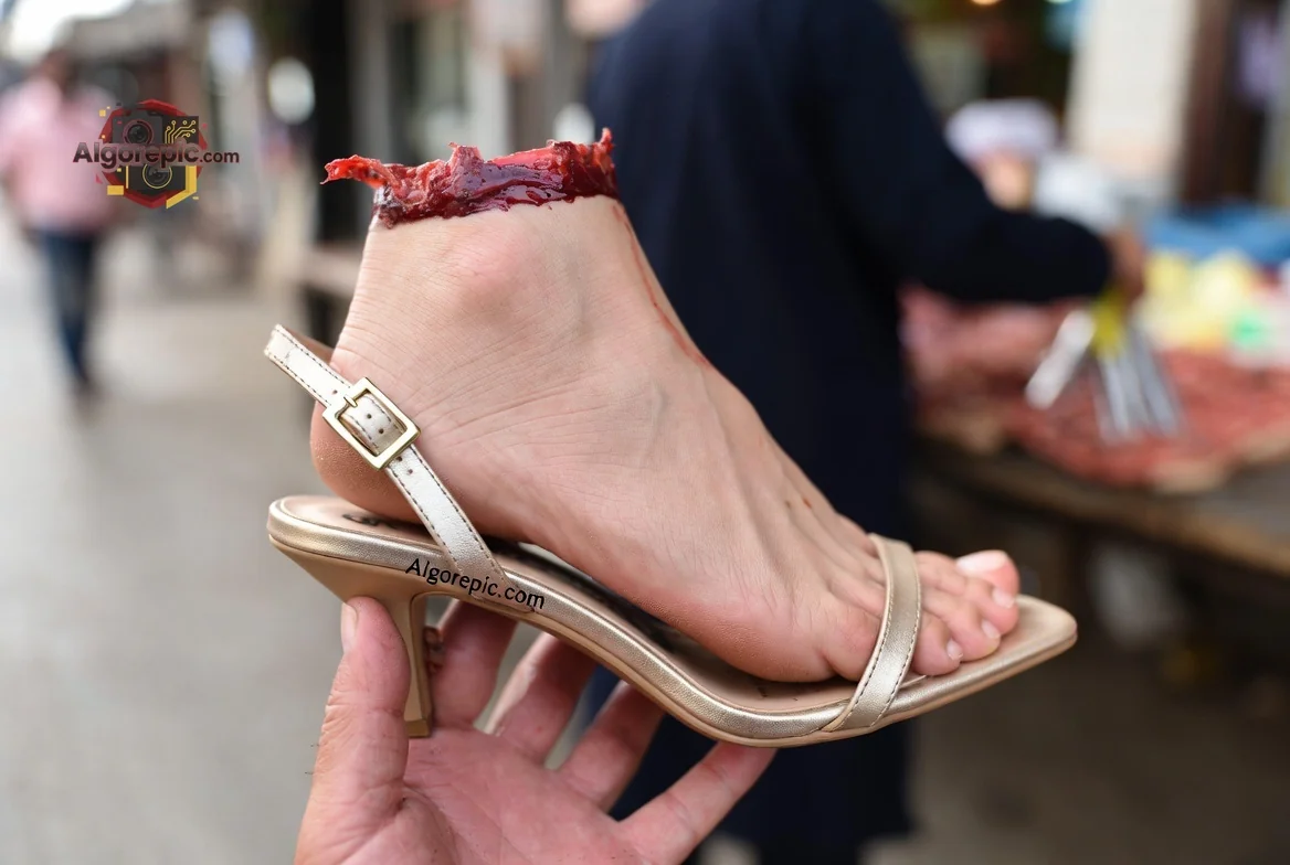 Severed Foot in Heel - AI Generated Horror