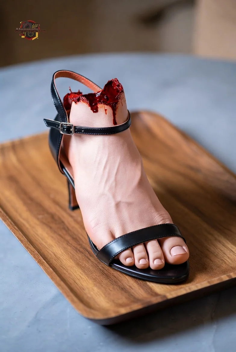 Severed Foot in Heel - AI Generated Horror