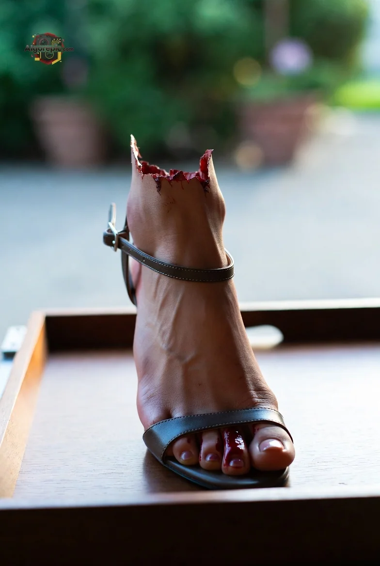Severed Foot in Heel - AI Generated Horror