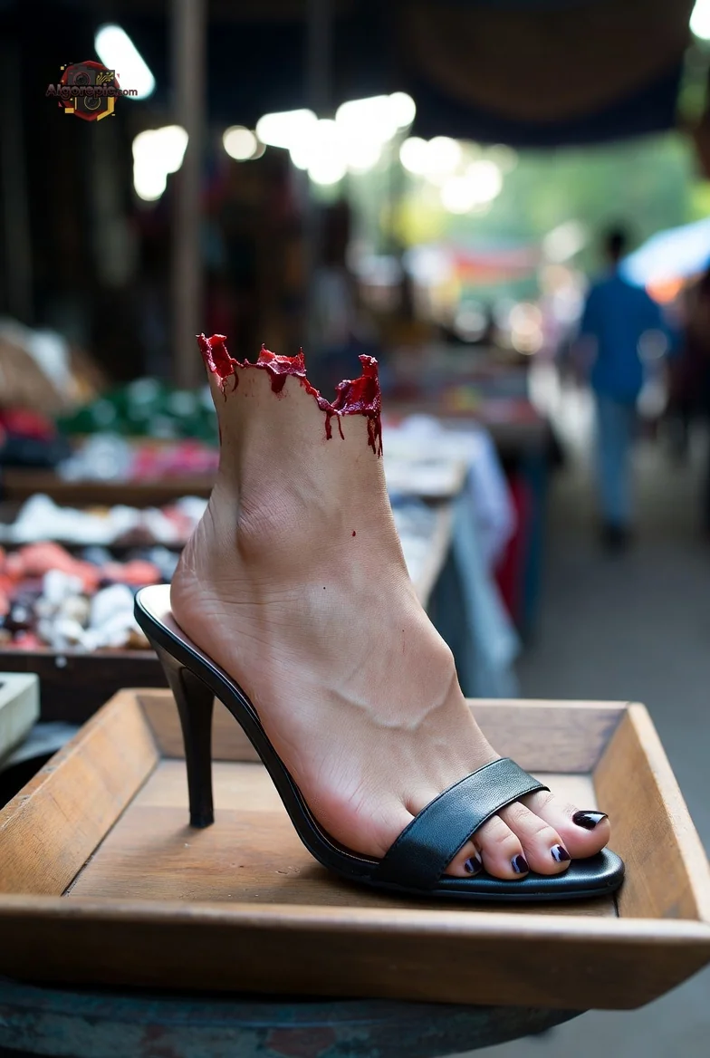 Severed Foot in Heel - AI Generated Horror