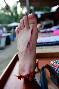 Severed Foot on Table