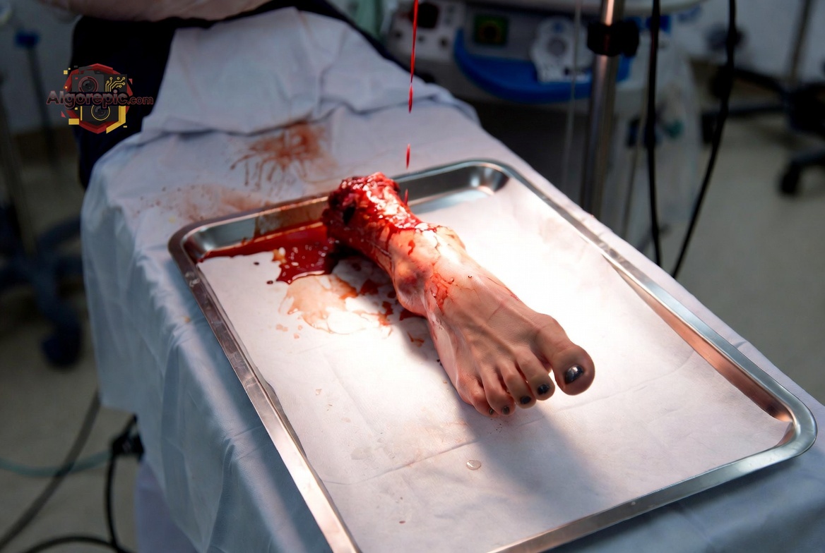 Severed Foot on Tray - AI Generated Horror
