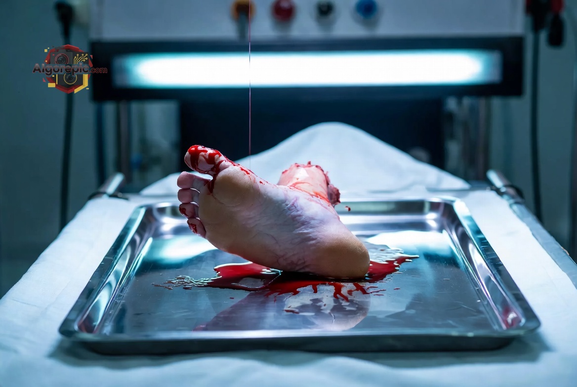 Severed Foot on Tray - AI Generated Horror