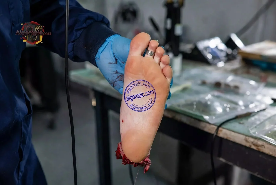 Severed Foot with Stamp - AI Generated Horror