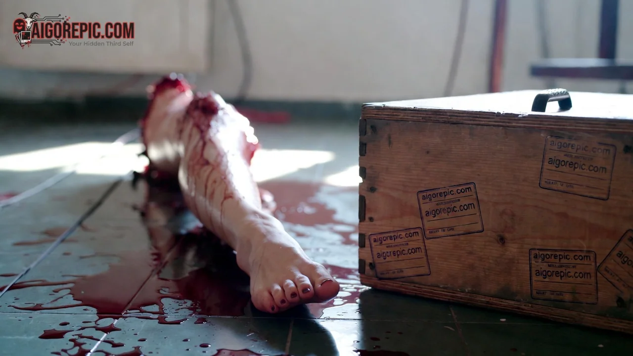 Severed Leg on Floor - AI Generated Horror