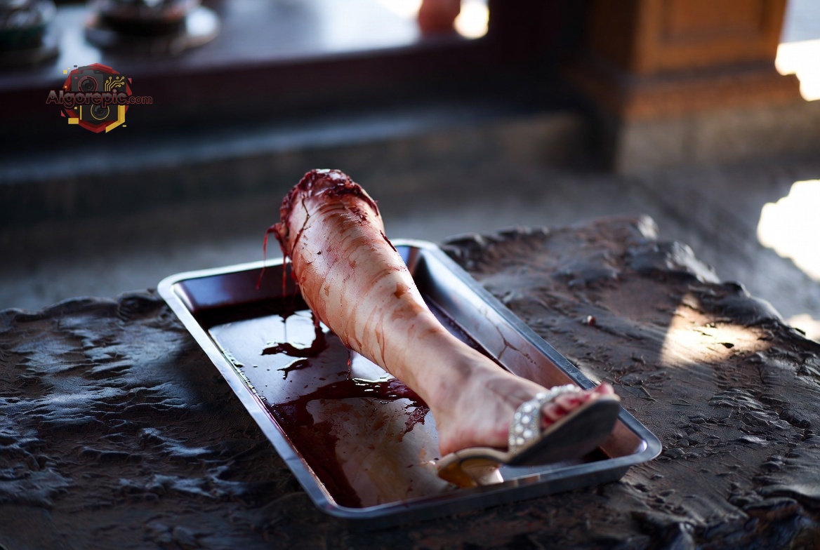 Severed Leg on Tray - AI Generated Horror