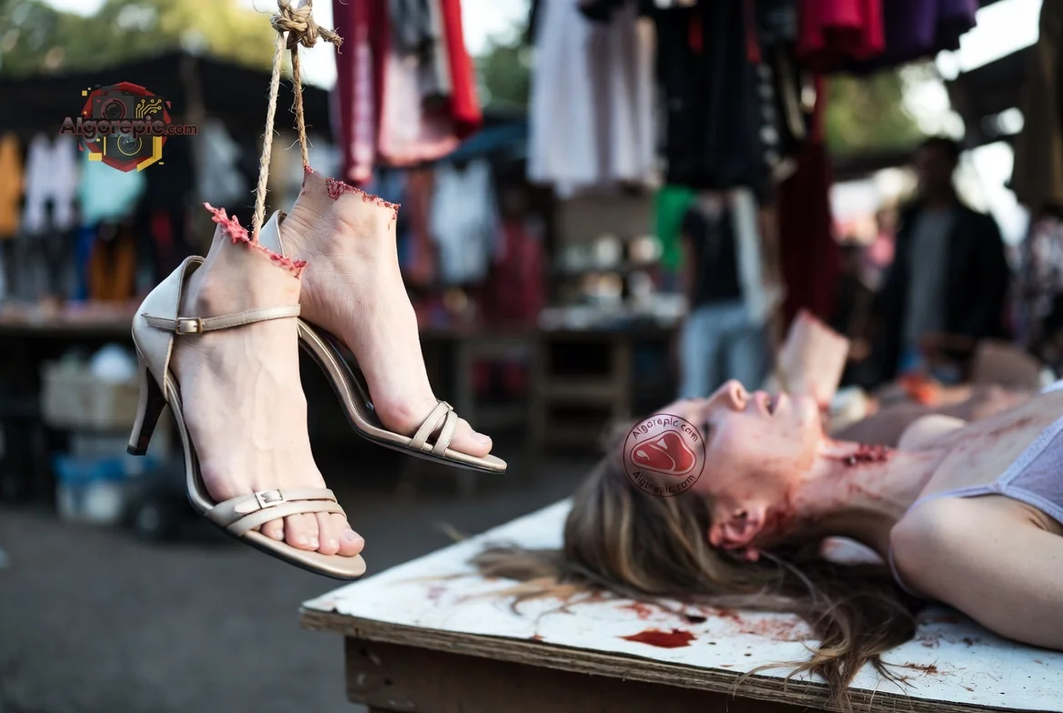 Severed Legs Display - AI Generated Horror