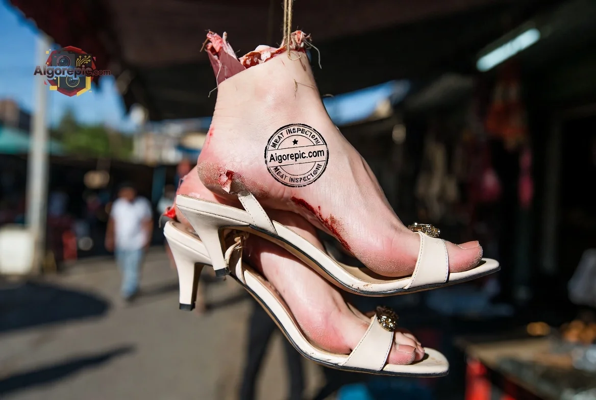 Severed Legs in Market - AI Generated Horror