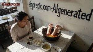 Woman with Feet in Soup Pot