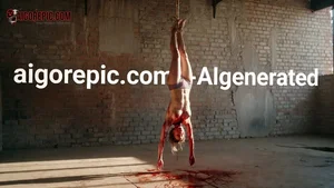 Bloodied Woman Hanging Upside Down