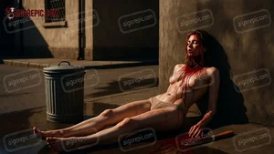 Bloodied Woman on Street