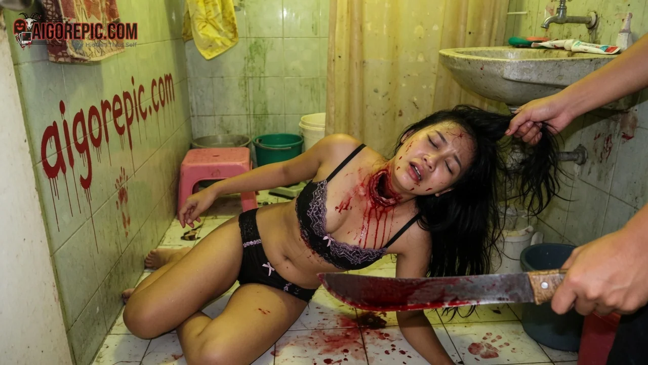 Bloody Bathroom Murder Scene - AI Generated Horror