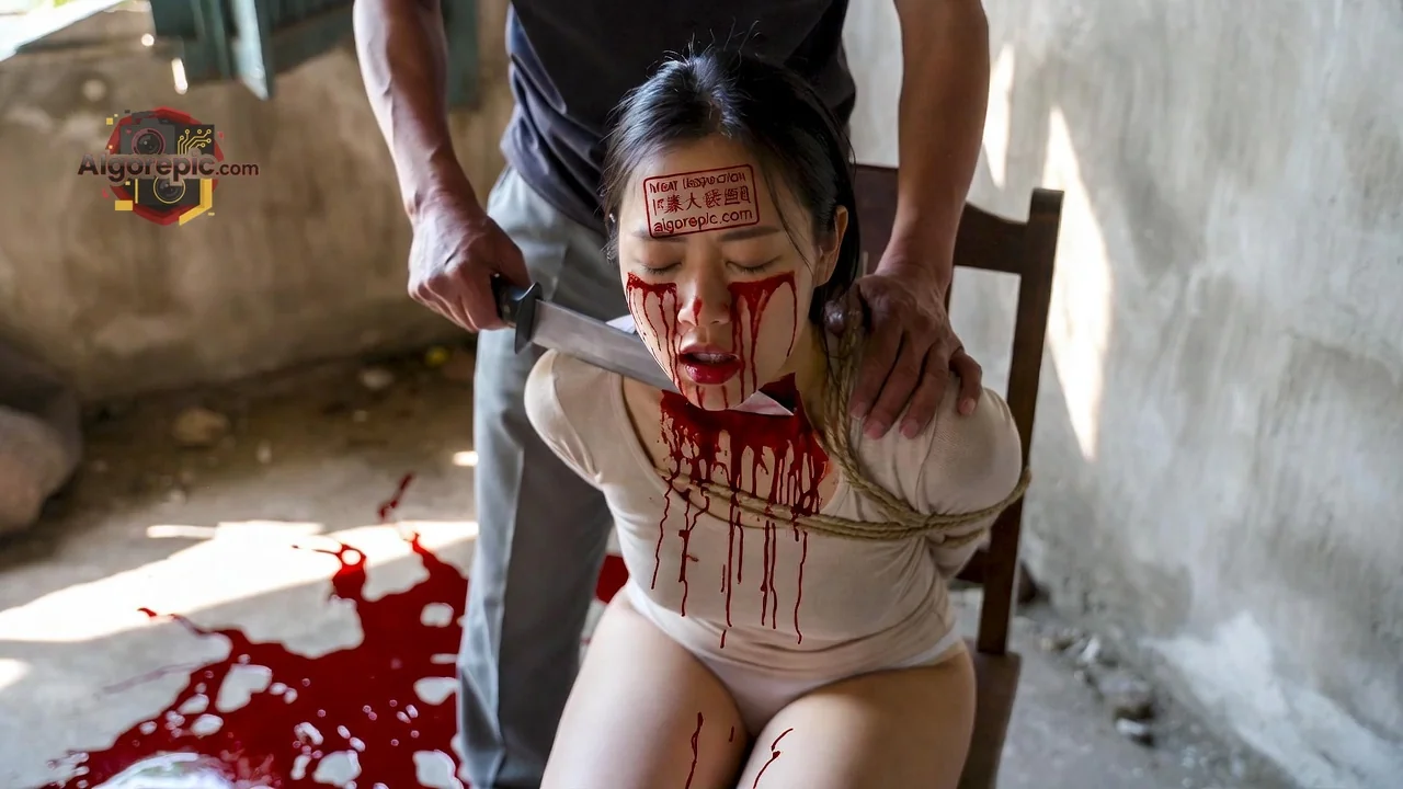 Bloody Knife Attack Scene - AI Generated Horror