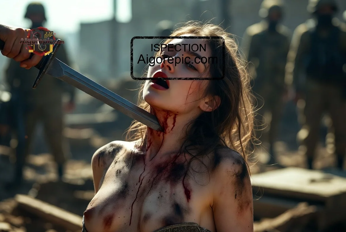 Bloody Knife Threat - AI Generated Horror