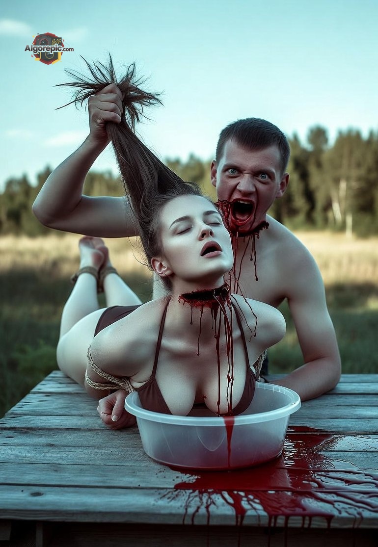 Bloody Scene in Nature - AI Generated Horror