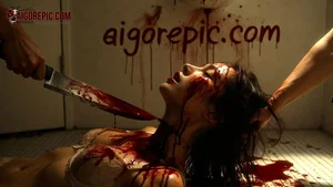 Bloody Throat Slashing Victim