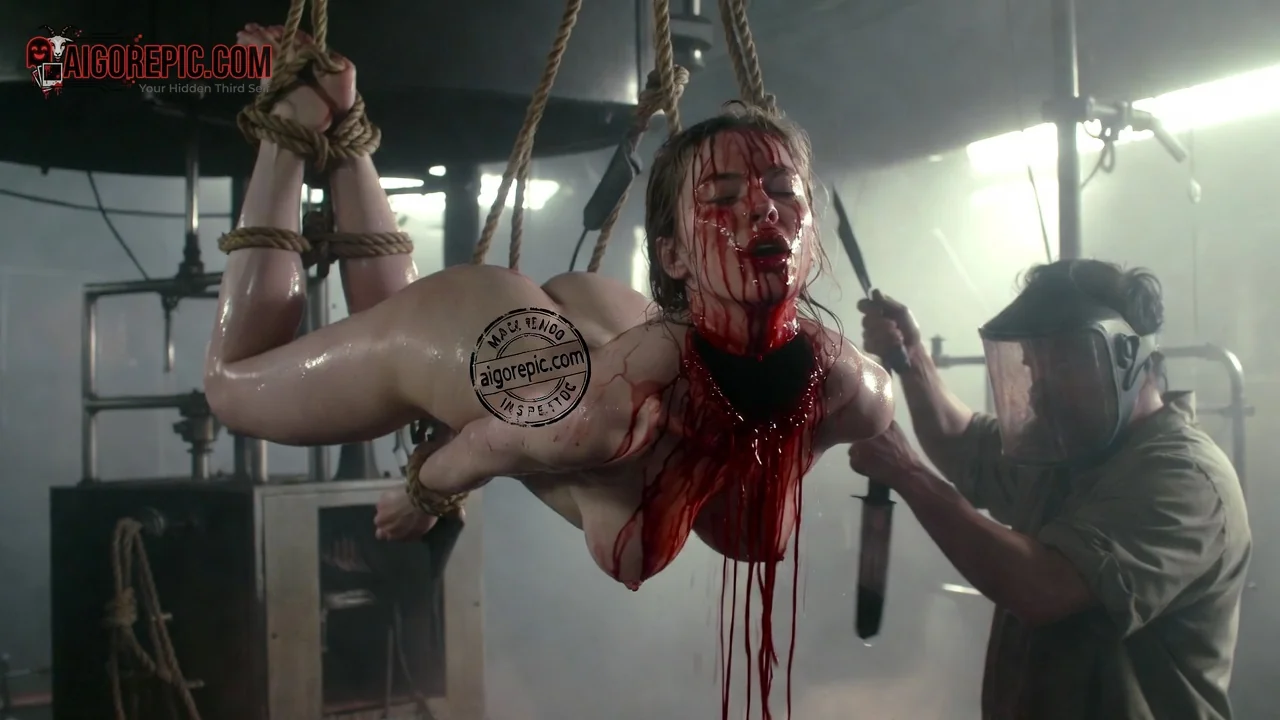 Bound and Bloodied Woman - AI Generated Horror