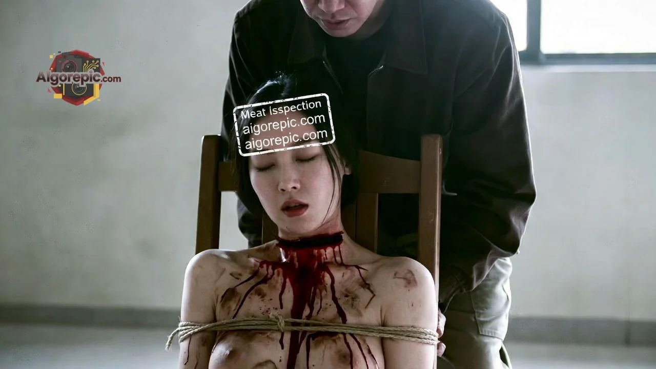 Bound Woman with Blood - AI Generated Horror