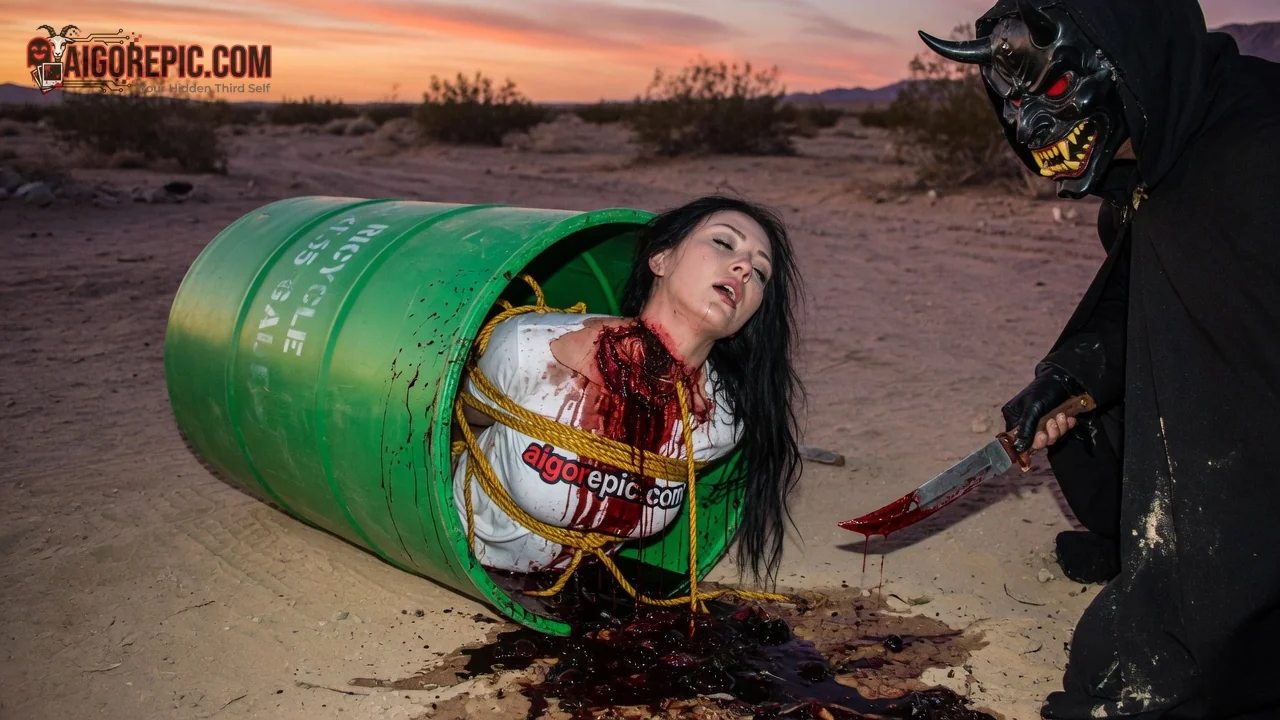 Demon Threatens Bound Woman - AI Generated Horror