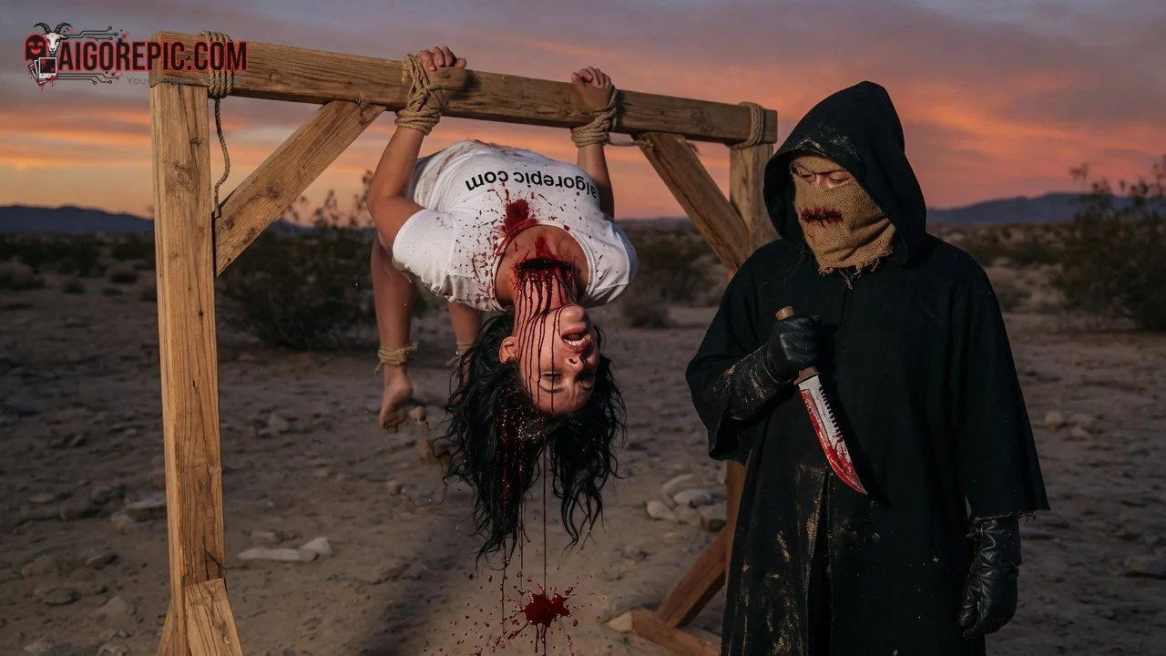 Hanged Woman and Masked Killer - AI Generated Horror
