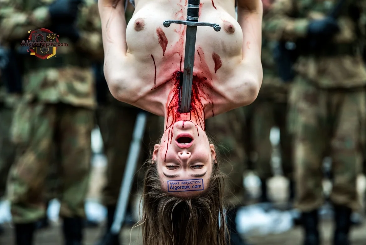 Hanging Woman with Sword - AI Generated Horror