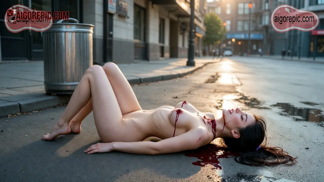 Nude Woman on Street - AI Generated Horror