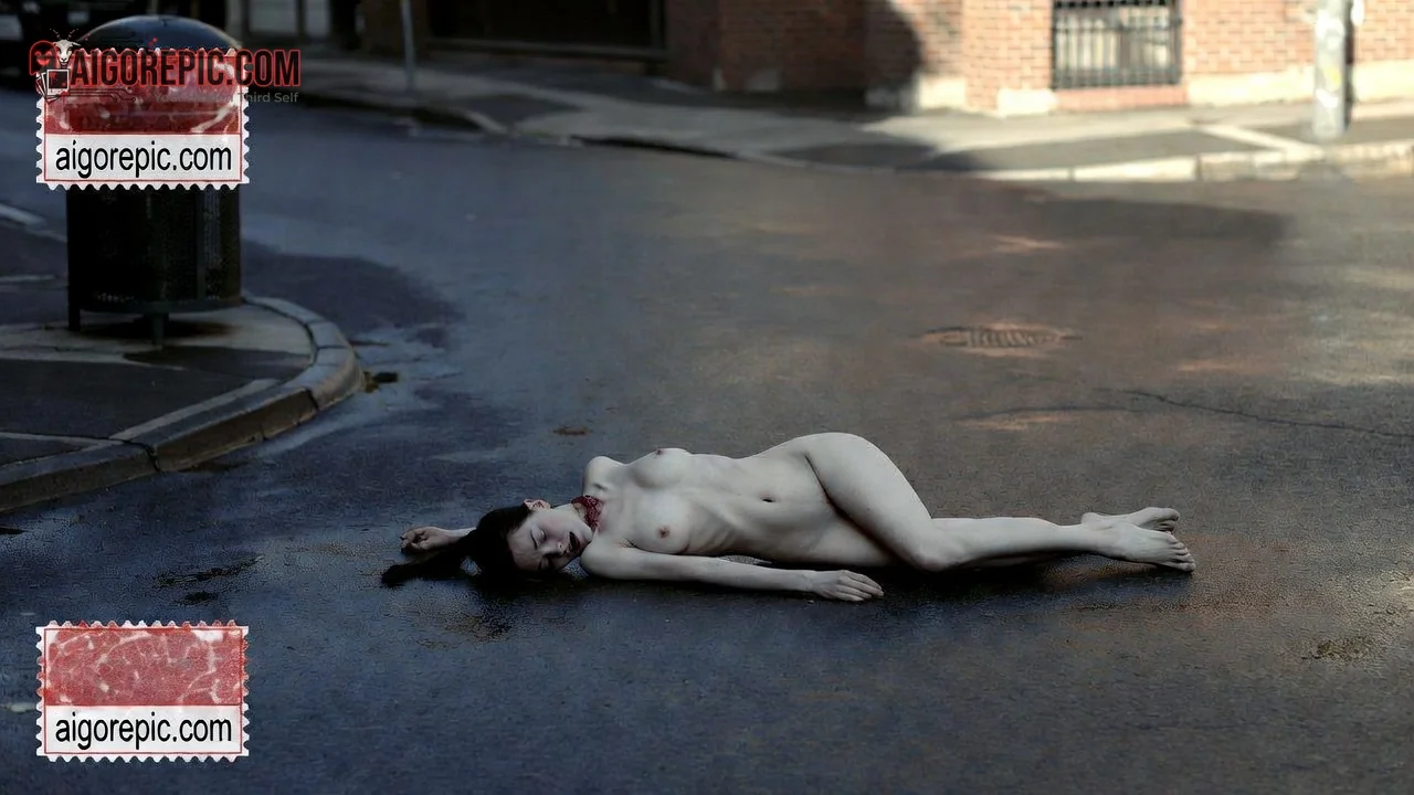 Nude Woman on Street - AI Generated Horror