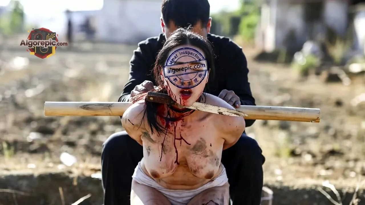 Tortured Woman with Bamboo - AI Generated Horror