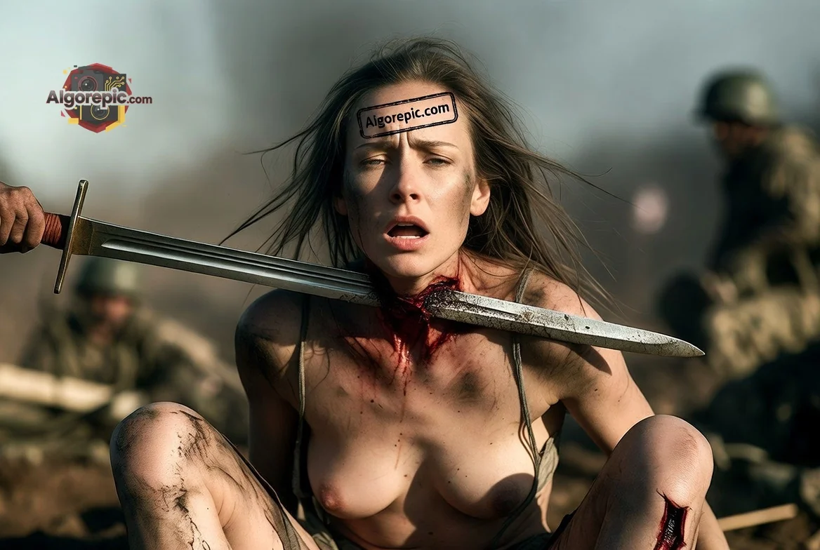 Warrior Woman in Battle - AI Generated Horror