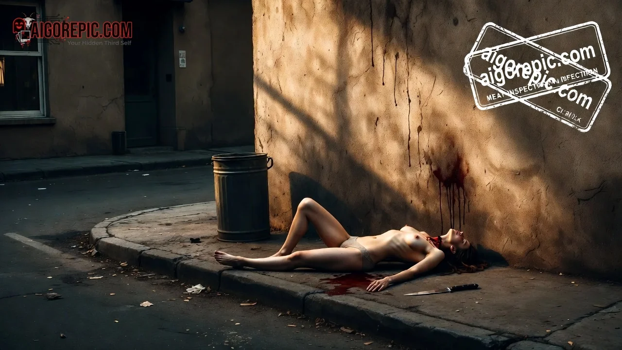 Woman in Alleyway Tragedy - AI Generated Horror