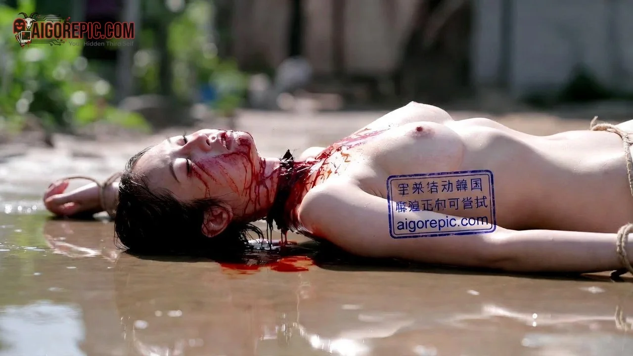 Woman in Bloody Scene - AI Generated Horror