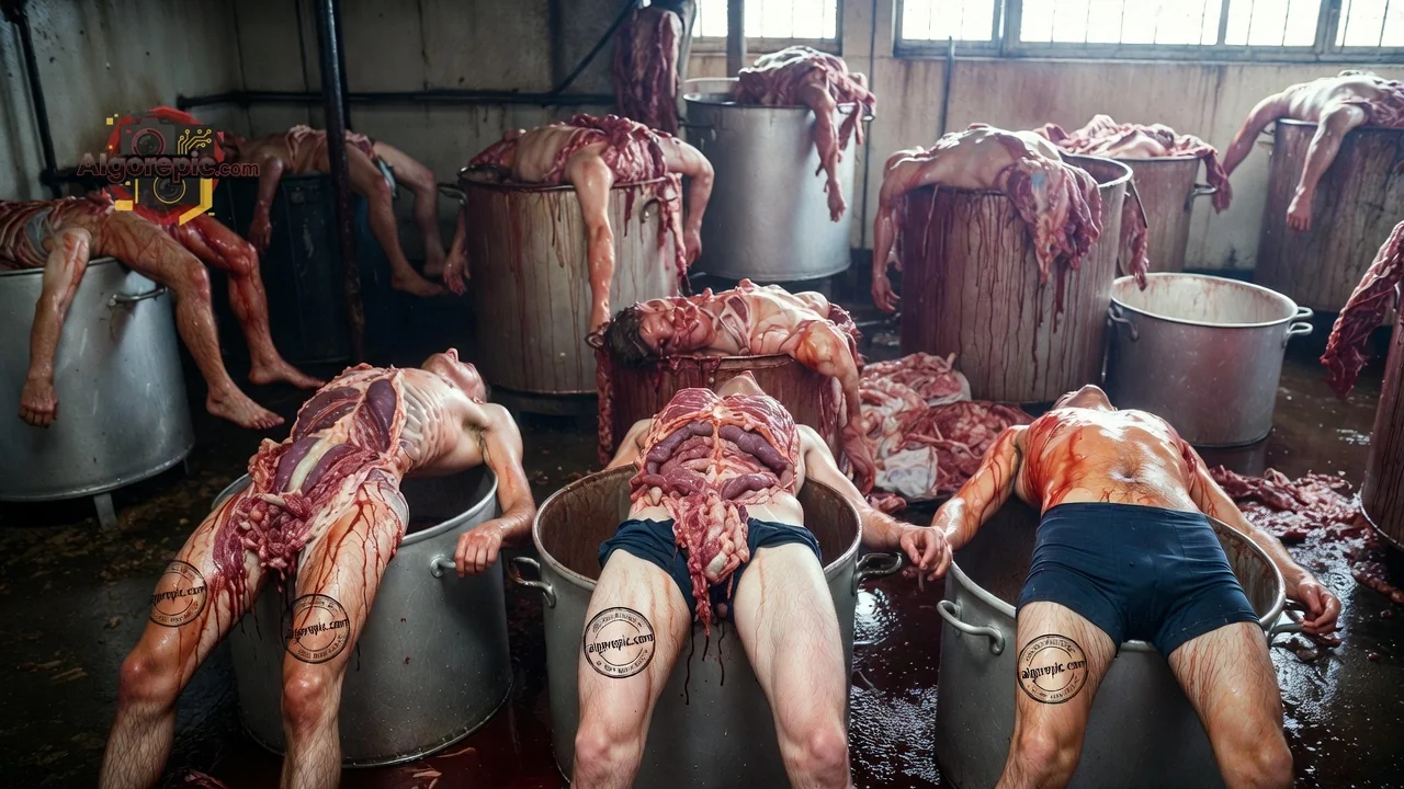 Bloody Slaughterhouse Scene - AI Generated Horror