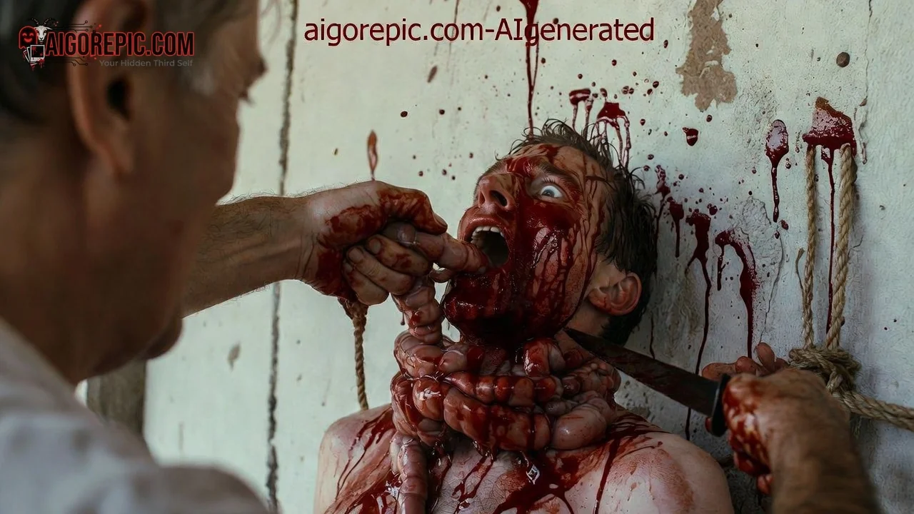 Gory Torture Scene with Intestines - AI Generated Horror