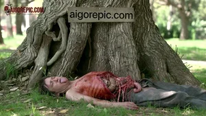 Gory Woman Eviscerated by Tree