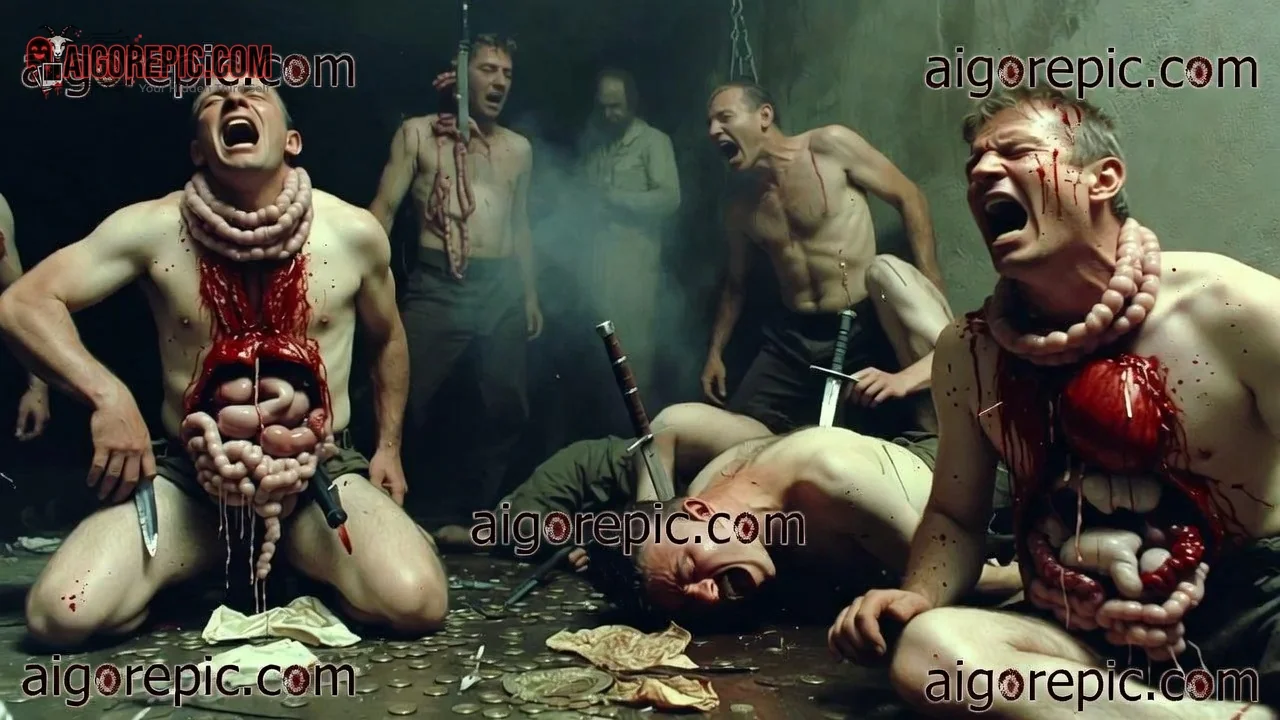 Gruesome Self-Mutilation Scene - AI Generated Horror