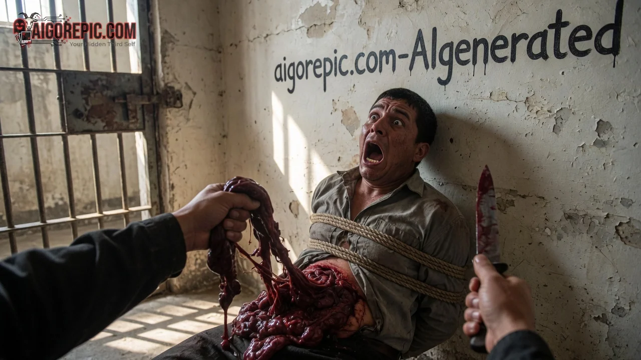 Man Gutted With Intestines Exposed - AI Generated Horror