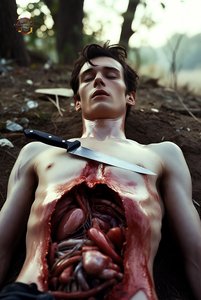 Man with Exposed Organs