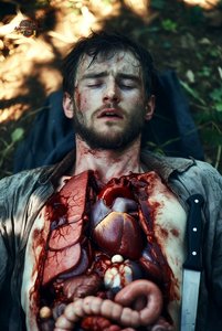 Man with Exposed Organs