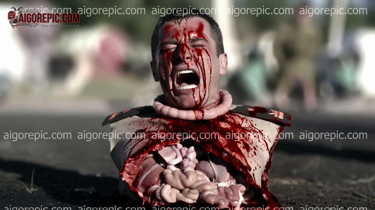 Man with Severe Injury - AI Generated Horror