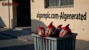 Bloody Helmet Heads in Bin