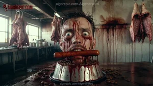 Bloody Man with Sausage