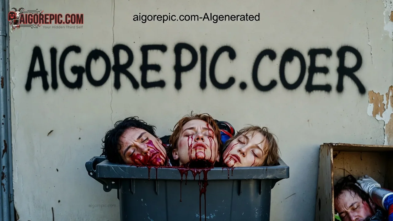 Bloody Victims in Dumpster - AI Generated Horror