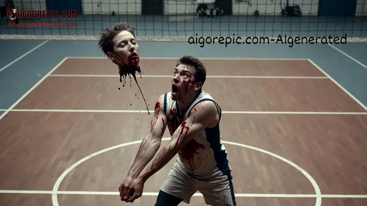 Decapitated Head Held in Gym - AI Generated Horror