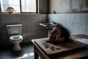 Decapitated Head on Table