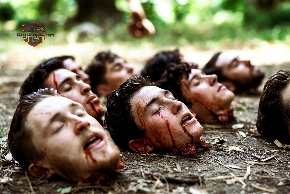Decapitated Heads in Forest - AI Generated Horror