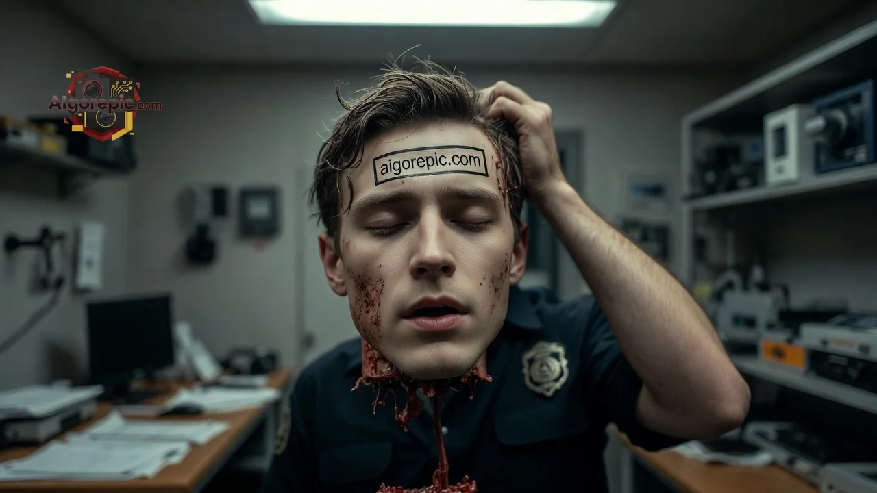 Injured Officer in Distress - AI Generated Horror