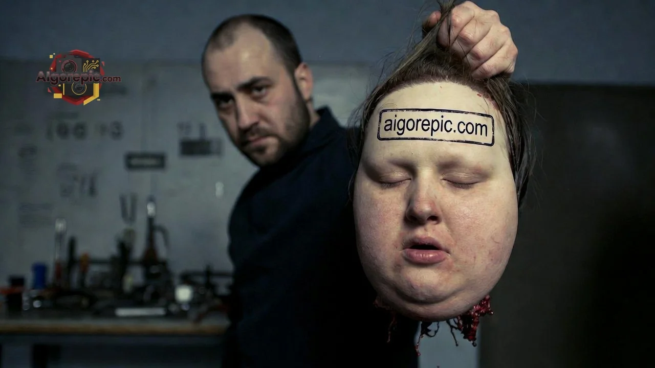 Man Holding Severed Head - AI Generated Horror