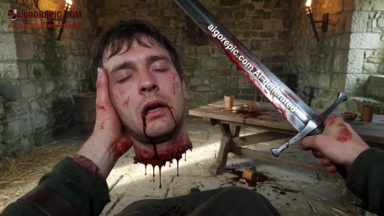 Medieval Beheading in Dungeon - AI Generated Horror