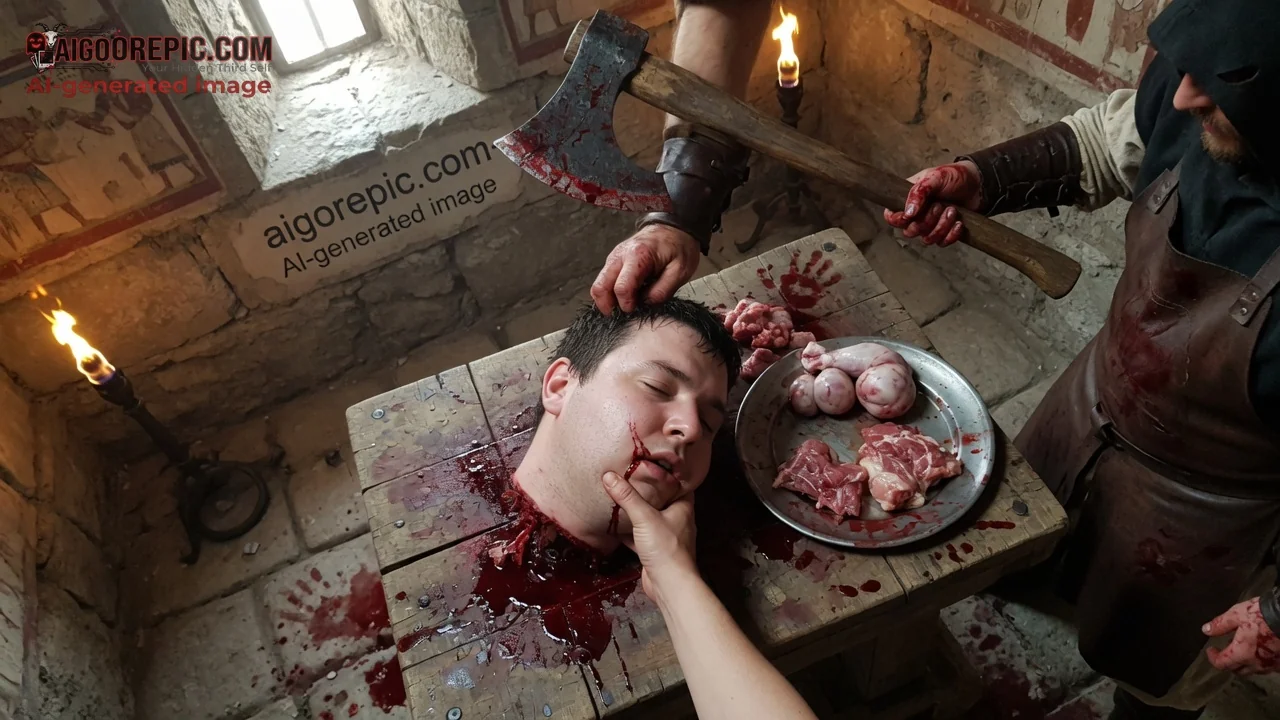 Medieval Executioner's Severed Head - AI Generated Horror