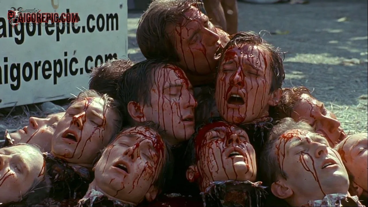 Pile of Bloody Heads - AI Generated Horror